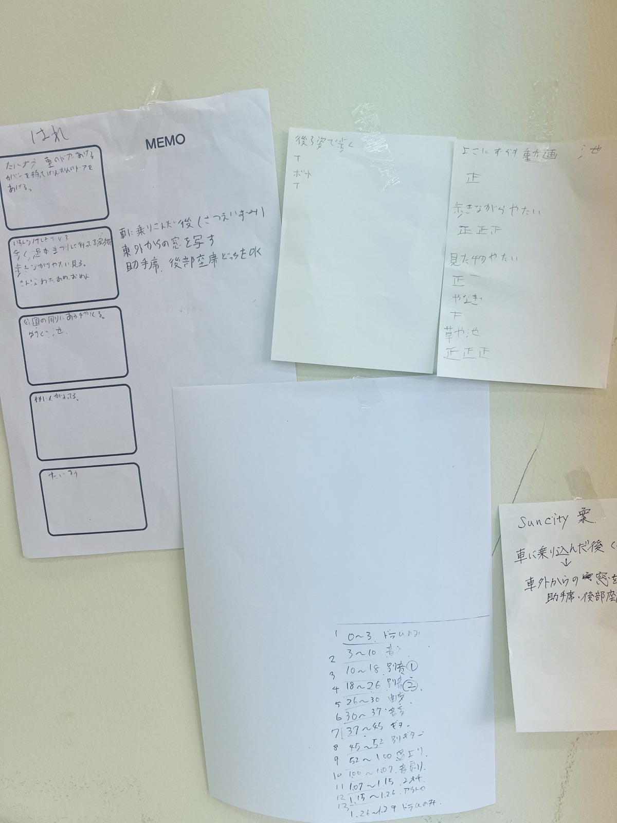 撮影した素材を見ながら、作品の構成を考える作業に取り組む様子