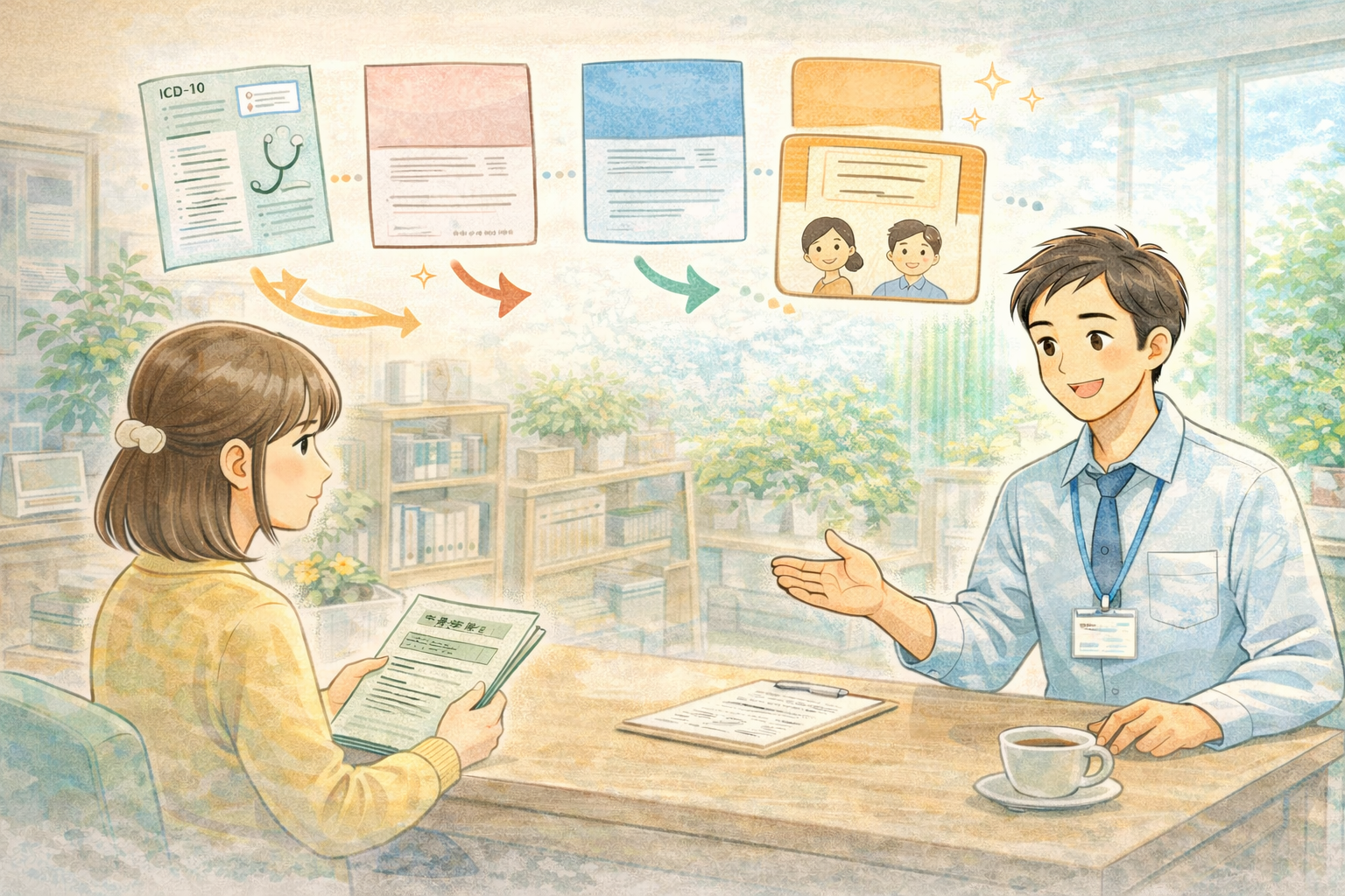 就労継続支援B型の利用条件を確認するイラスト